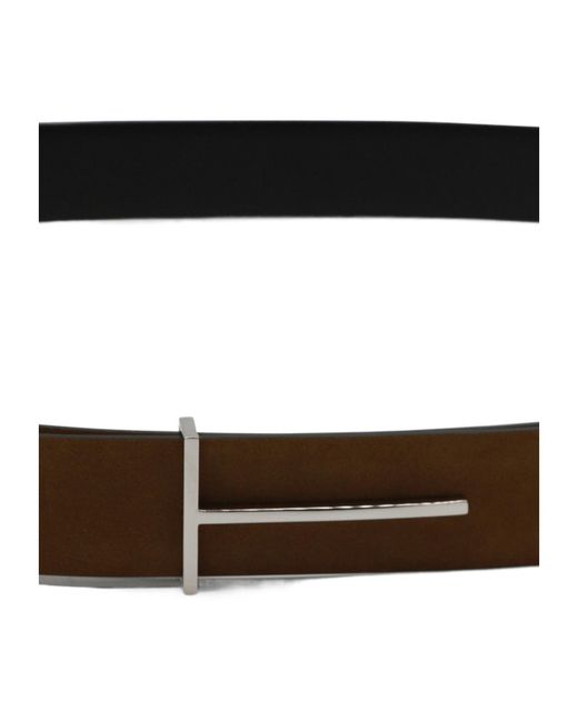 Tom Ford White Slim-T Reversible Belt for men