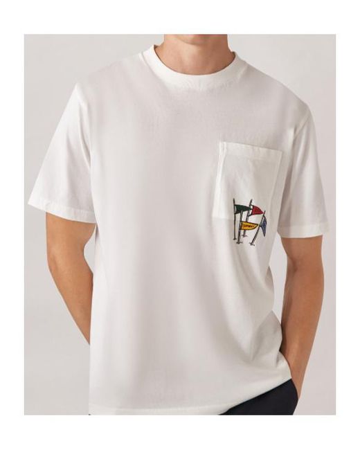 Autry White Flag-Print Crew-Neck T-Shirt for men