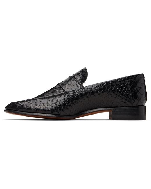 Paris Texas Black Embossed Slip-On Flats