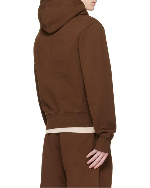Entire studios Brown Drawstring Kangaroo-Pocket Hoodie for men