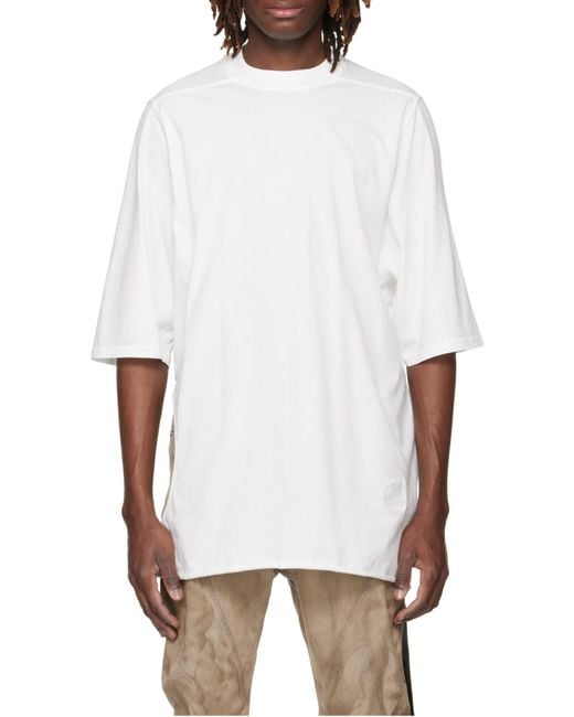 Rick Owens White Subhuman Jumbo Cotton T-Shirt for men