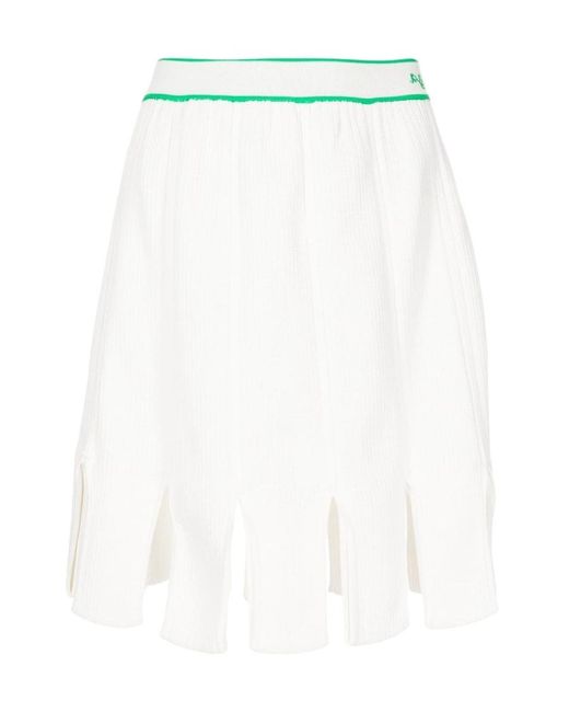 Bottega Veneta White Logo Skirt
