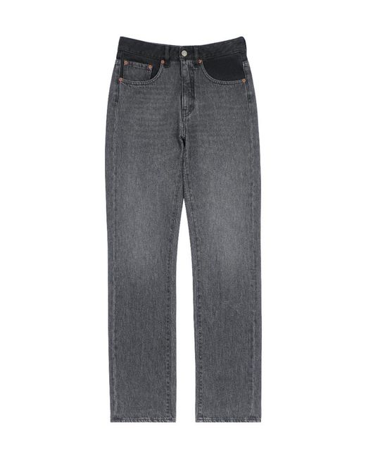 MM6 by Maison Margiela Gray Logo Patch Slim Cut Jeans