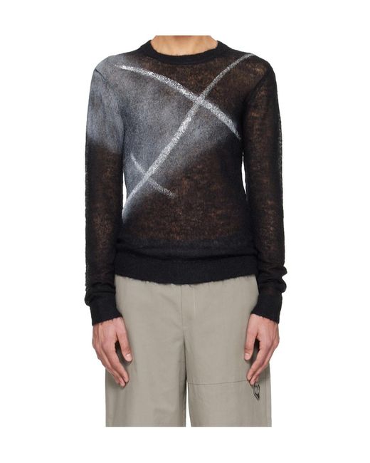 HELIOT EMIL Multicolor Fluxus Wool Blend Crew Neck Knit Sweater for men
