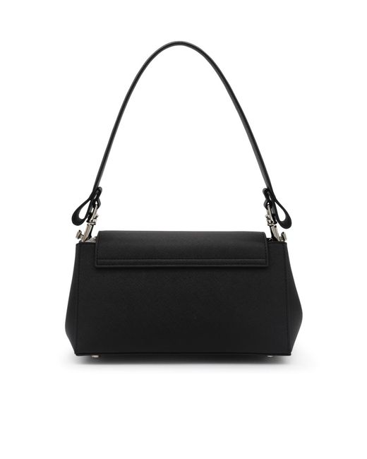 Vivienne Westwood Black Logo Plaque Foldover Top Shoulder Bag
