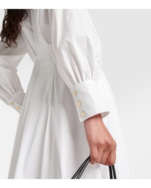 Altuzarra White Isabela Cotton-Blend Midi Dress