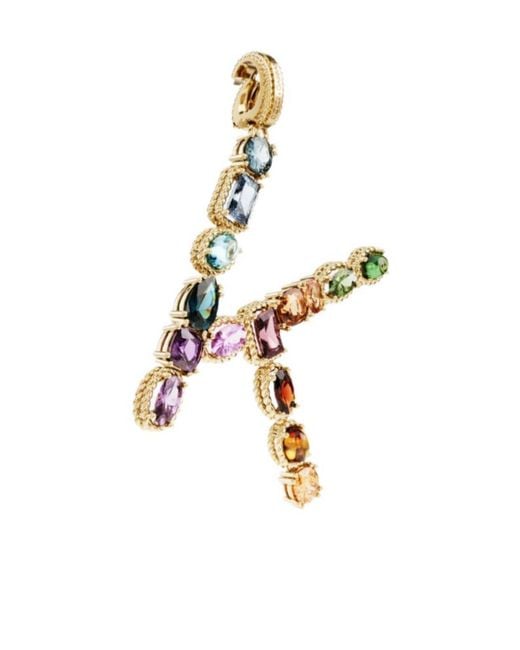 Dolce & Gabbana Metallic Alphabet K 18Kt Multi-Stone Pendant
