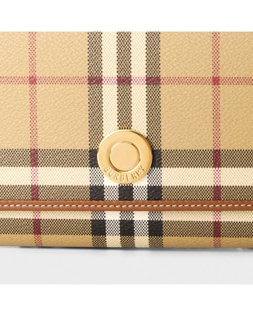 Burberry Metallic Hannah Check Wallet On Chain