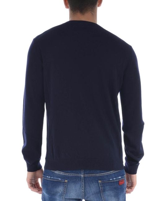 KENZO Blue Geometrical Pattern Sweater for men