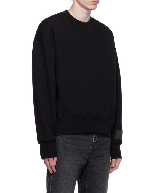 AMI Black Logo Patch Crewneck Sweatshirt for men