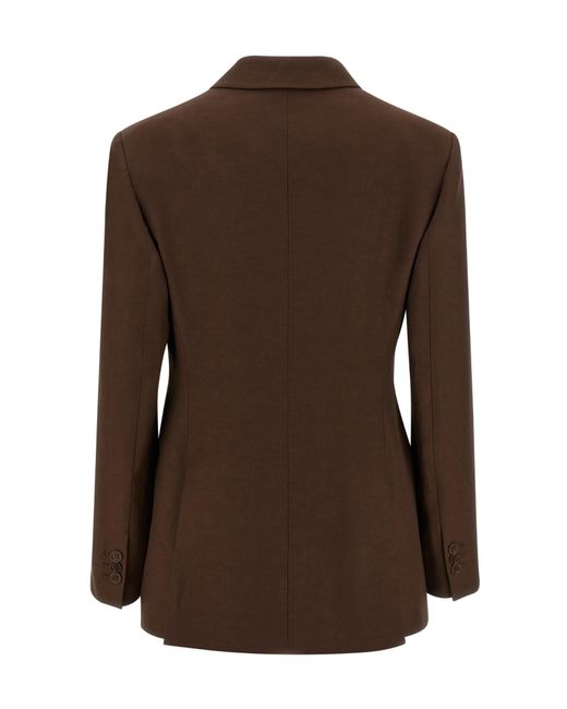 P.A.R.O.S.H. Brown Raisa Double-Breasted Blazer
