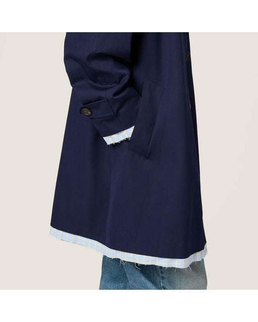 Miu Miu Blue Long-Sleeved Button-Up Coat