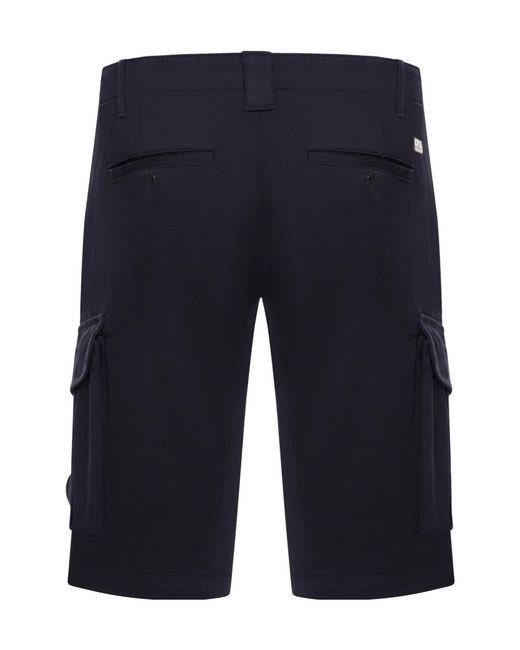 C P Company Blue Lens Detailed Cargo Shorts for men
