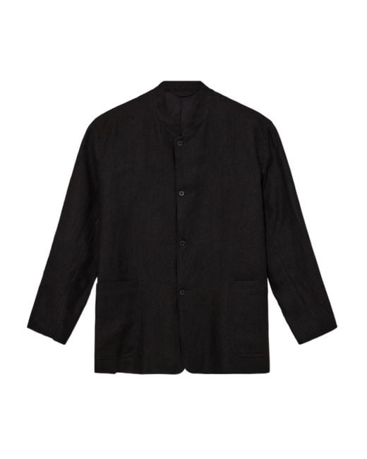 Comoli Black Stand Collar Jacket for men
