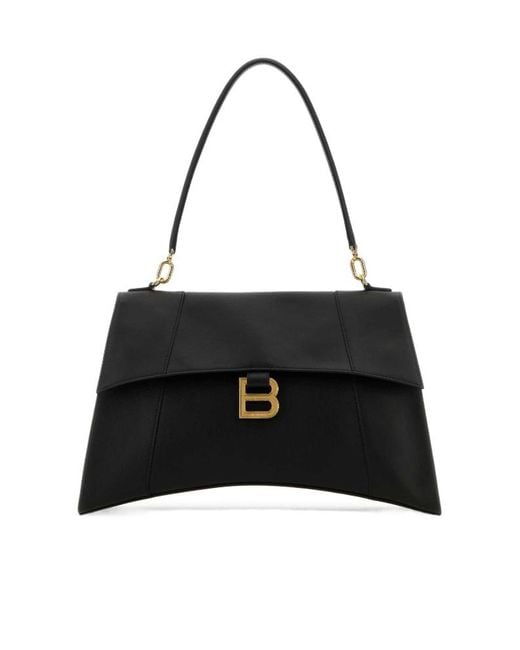 Balenciaga Black Hourglss Soft Medium Tote Bag