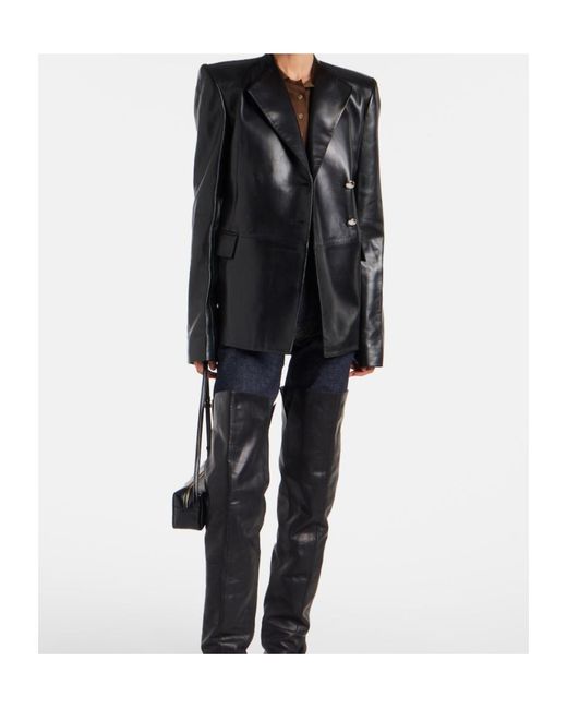 Khaite Black Elona Leather Jacket
