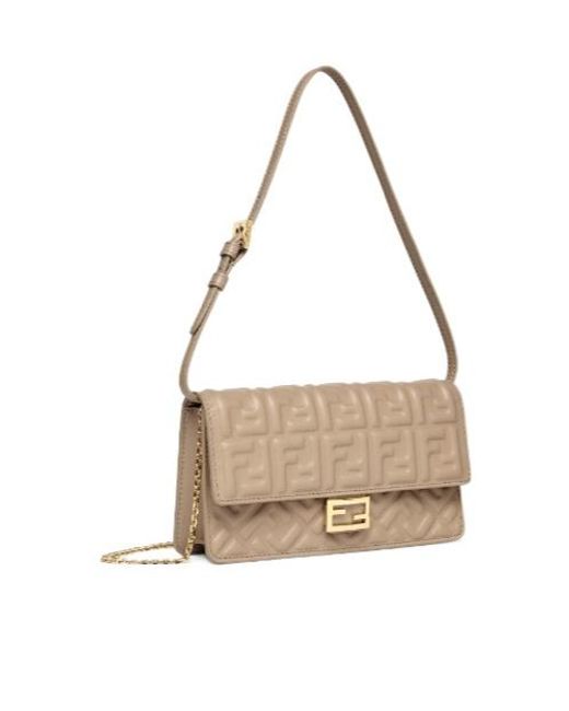 Fendi Metallic Baguette Small Shoulder Bag