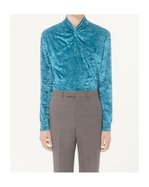 Valentino Blue Long-Sleeved Top for men