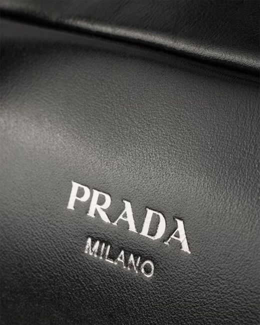 Prada Black Leather Work Bag for men