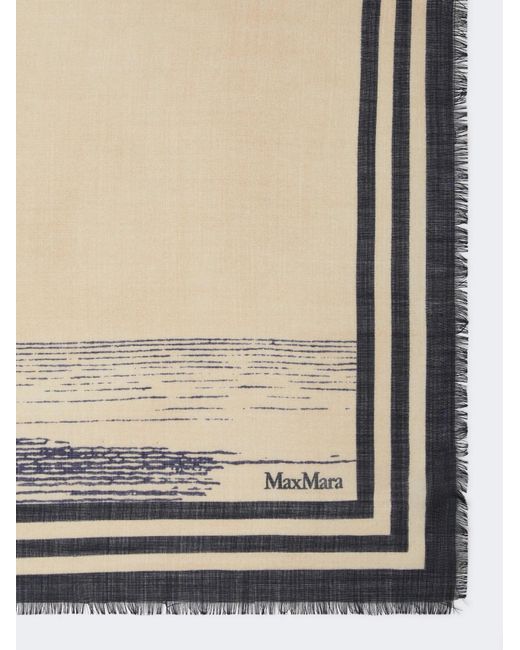 Max Mara Natural Wool And Silk Shawl