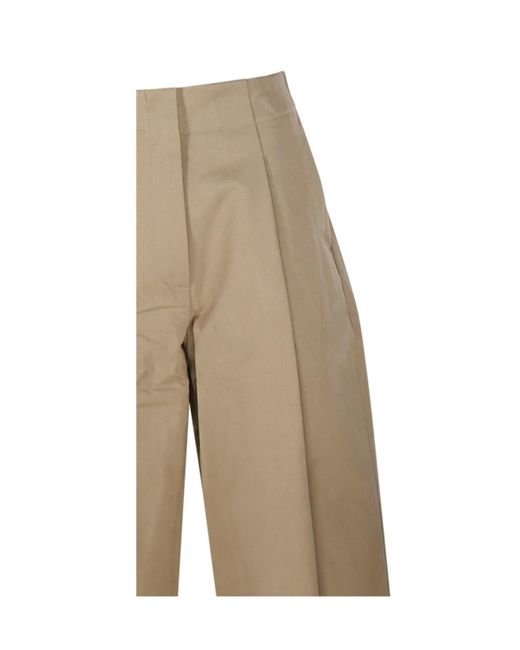 Studio Nicholson Natural Dordoni Pleated Wide Leg Trousers