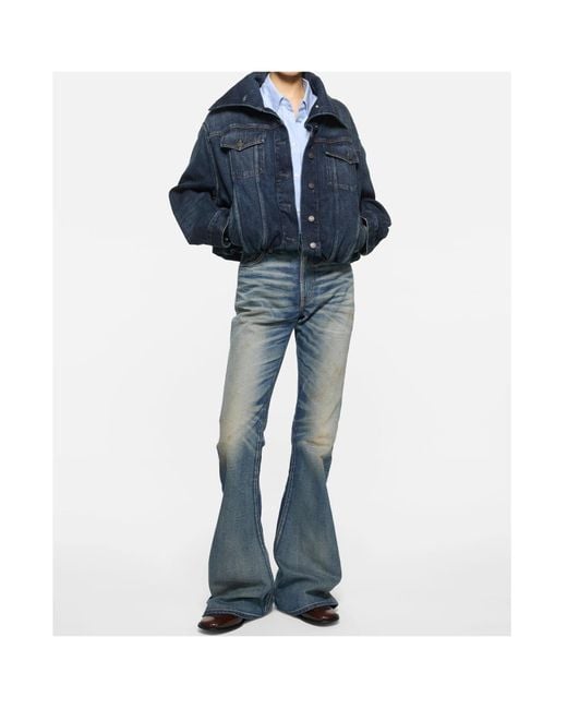 Acne Blue Cropped Denim Jacket