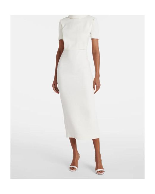 Roland Mouret White Short Sleeve Dress