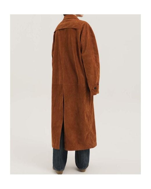 1989 STUDIO Brown Textured Longline Coat