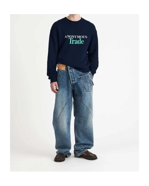 J.W. Anderson Blue Twisted Workwear Jeans for men