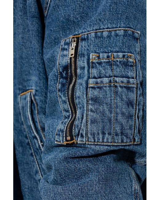 DIESEL Blue Faded Effect Denim Jacket for men