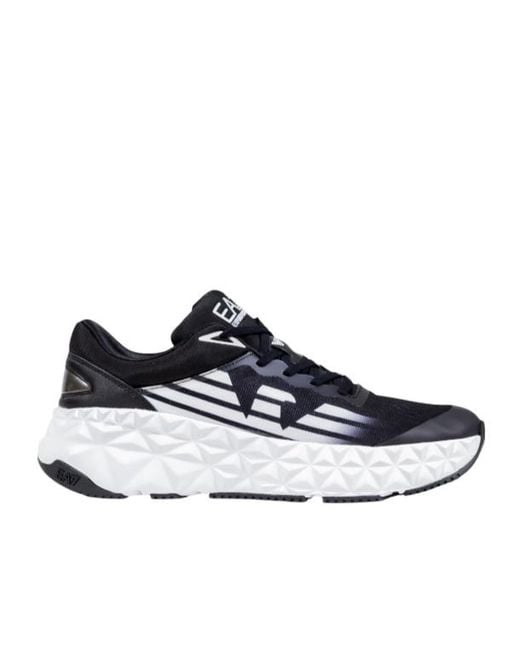 EA7 Blue Lace-Up Sneakers for men