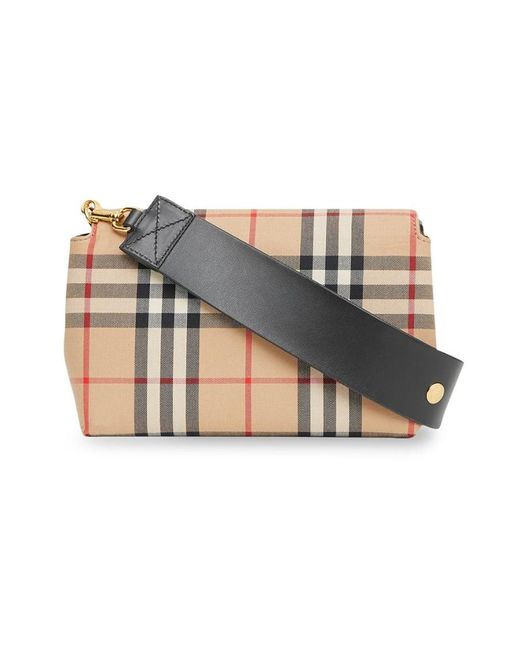 Burberry Natural Check Print Mini Bag