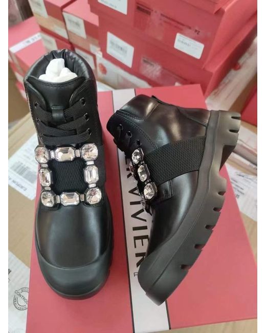Roger Vivier Black Tie Buckle Boots