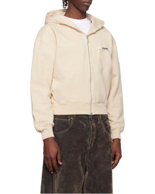 Jacquemus Natural The Gros Grain Zipped Hoodie for men