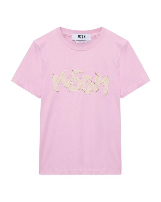 MSGM Pink Short-Sleeved T-Shirt