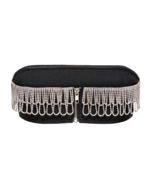 ROTATE BIRGER CHRISTENSEN Black Crystal Embellished Tube Top