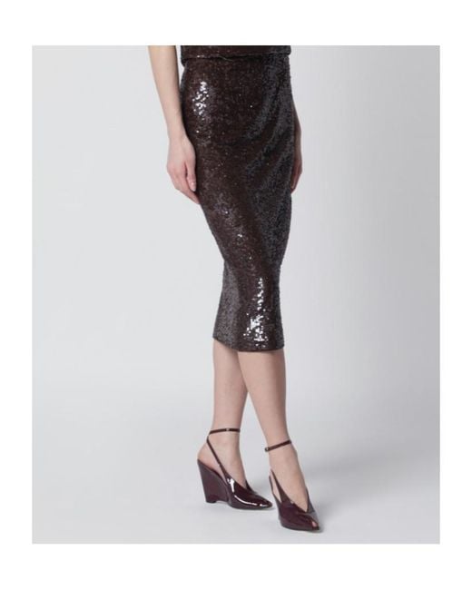 P.A.R.O.S.H. Black Sequin Pencil Skirt