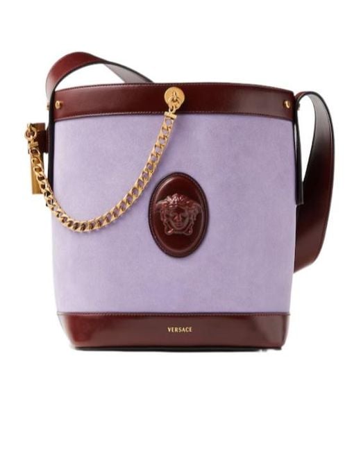 Versace Purple Pivot Small Bucket Bag