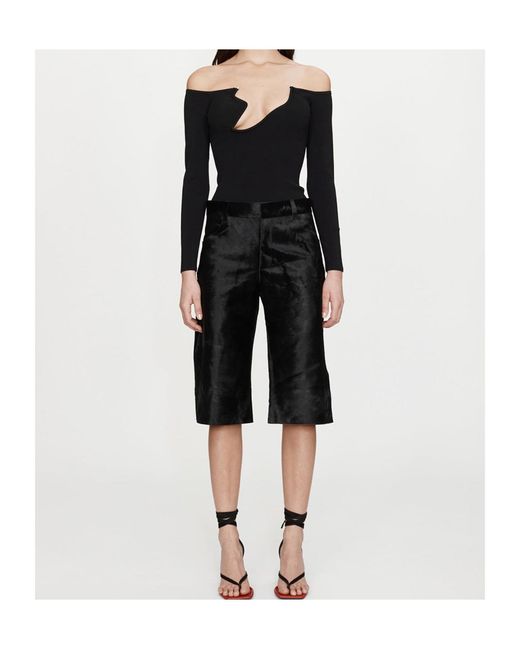 Christopher Esber Black Asymmetric Off-Shoulder Top