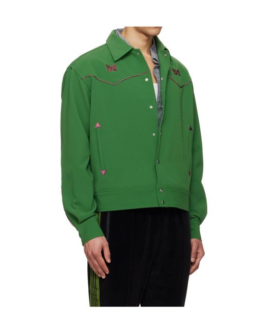 Needles Green Piping Long-Sleeved Casual Jacket for men