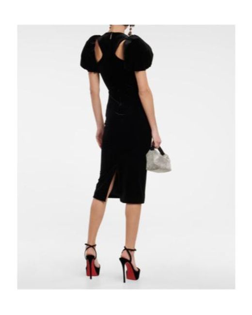 Christopher Kane Black Wrap Velvet Midi Dress