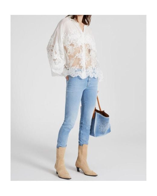 Ermanno Scervino Blue Faded Skinny Jeans