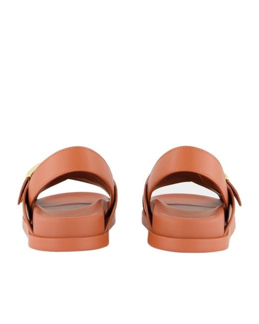 Fendi Brown Leather Sadaols