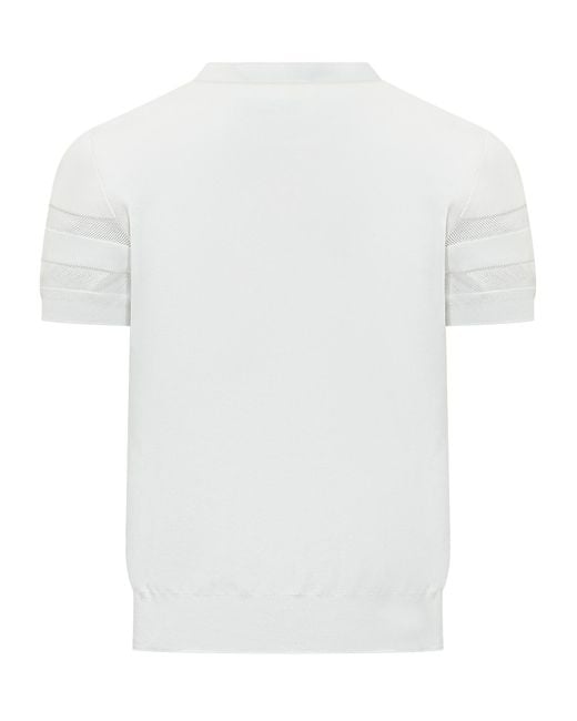 Givenchy White Logo Short Sleeve Knitted Top for men