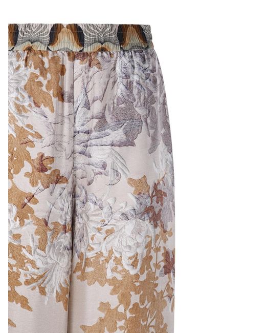Pierre Louis Mascia Natural Cialda Floral-Print Trousers