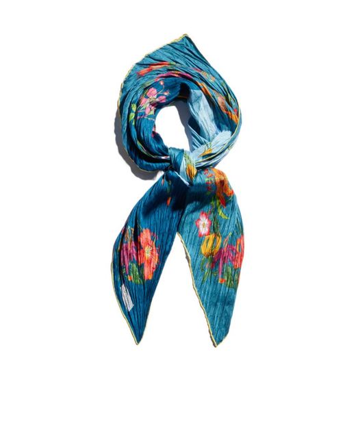 Gucci Blue Printed Silk Shawl