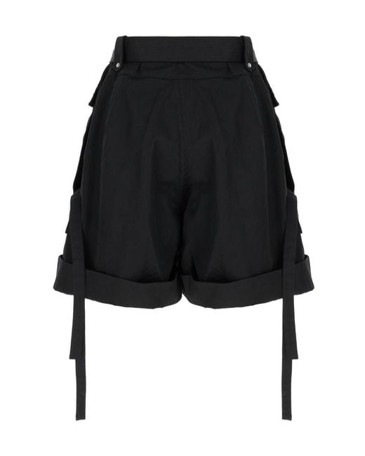 McQueen Black Belted Cargo Shorts