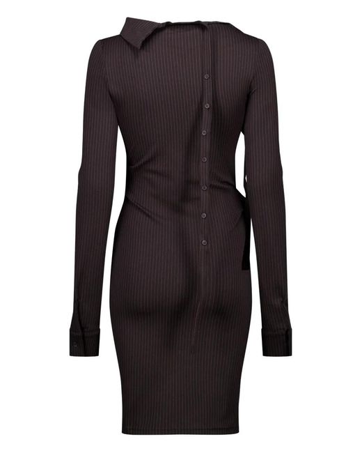 OTTOLINGER Black Ada Pinstriped Mini Dress