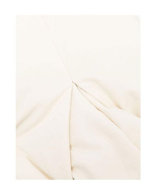 Jil Sander White Logo Patch Down Scarf