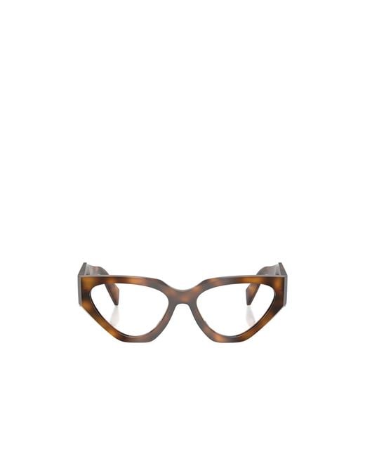 Prada White Cat-Eye Frame Glasses